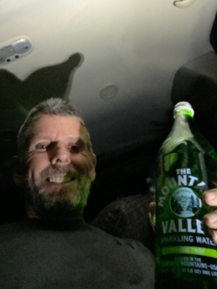 Celebrating with my favorite bubbly brought just for the occasion.