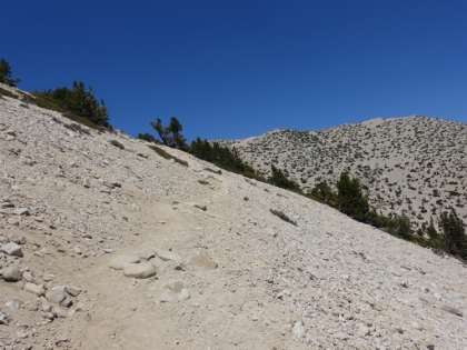 Now making the traverse with the summit up ahead.