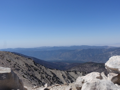 You can just barely see the North edge of Big Bear Lake from the summit.