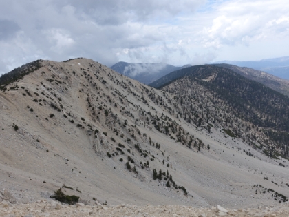 A look back at Jepson Peak and the bowl.