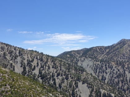 Looking across at Baldy Notch and the ski lodge at the top of the lifts.