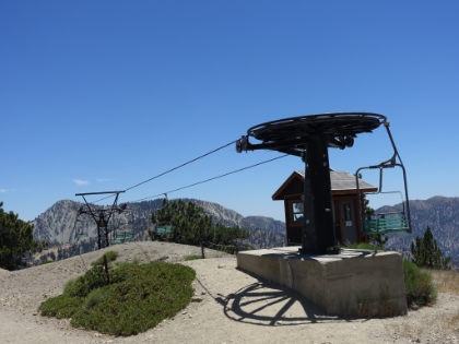 The topmost ski lift where the singletrack begins.