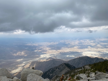 Made it to the top! Great lighting over the Coachella Valley below.