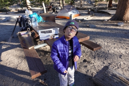 Donuts, breakfast of champions! Then we packed-up and hit the trail.