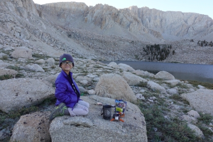 Dinner table at 11,186'. Ready to eat some delicious Chili Mac.