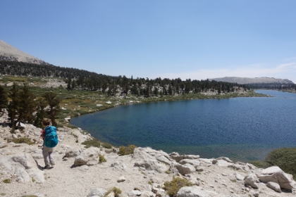 Heading down the switchbacks. It's a warm, beautiful day now.