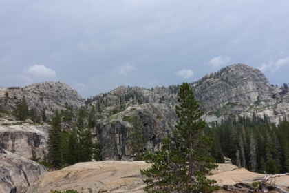 Climbing up the canyon now closer to the dome on the ridgeline.