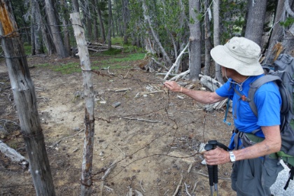 A barbed wire gate across the trail!? We still don't know why this was here. We open it and continue on hoping there wasn't a reason it was closed.