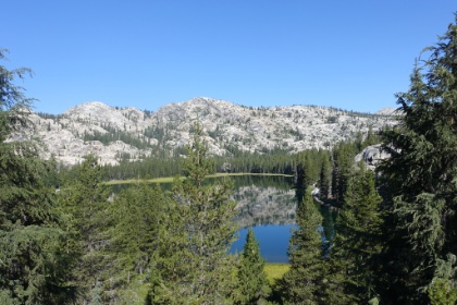 It was tough to pull ourselves away from the lake, but at last we did. Now we're climbing up and out of the lake basin.