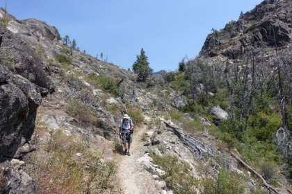Now back on the real trail heading down the switchbacks to Hetch Hetchy.