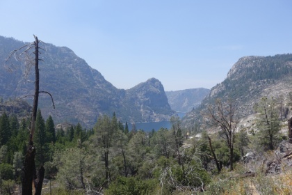 First views of the lake below.