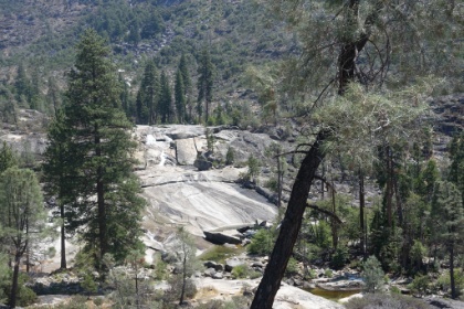 Ranchiera Falls. A roaring cascades in the Spring and a popular day hiking destination. Not much left now. At this point, we are just about out of water though. And temperatures are in the mid-to-upper 90s! There are pretty much no water options the rest of the way. We debated about trying to climb down to this creek, but ultimately decided to try our luck with the very last creek possibility, Tiltill Creek about a mile away.