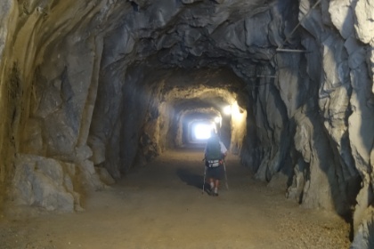 Dad heading back through the tunnel.
