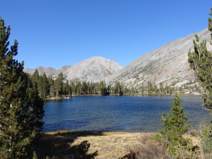 Other side of the lake opposite the trail. Probably not too many people make it around to this side. We had only seen a few people today, and not a single person at Arrowhead Lake.