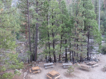After leaving Grant Grove, we headed to Cedar Grove near Road's End. We stayed the night in the lodge alongside the Kings River and prepared to start our journey the next day.