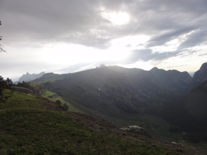 Morning view down Death Canyon. I seem to have an irrational fear of grizzly bears at night, so I did not sleep well at all. Surprisingly, I woke up with plenty of energy. Backcountry camping solo with no humans around can definitely do crazy things to your mind.