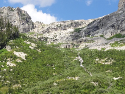 Another look at the cascades. If you look closely, you can see it collecting from multiple small cascades all the way down the canyon wall.