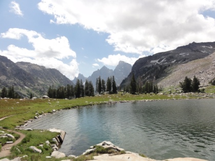 View of the Grand Teton from Lake Solitude.