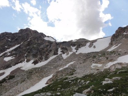 A look back up at Painbrush Divide.