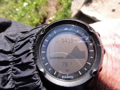 Since I'm not using a separate GPS unit this trip, this is the only view of my tough 3,200' elevation gain for the day. Don't worry, the temperature is not 78 degrees, it's probably actually in the low 50s.