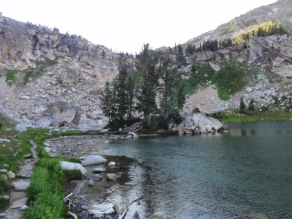 Walking around the lake to the West shore. There's a little pennisula that let's you stand well out into the lake.