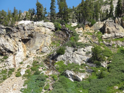 In the wind the night before, I hadn't noticed the sound of the small cascade that feeds Holly Lake. Here's a close-up view.