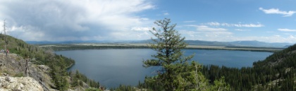 Jenny Lake from Inspiration Point. I didn't realize that this detour was going to be quite as long, or quite as steep, as it was. It added almost 2 miles and a fair amount of gain to my day. Though it is a great view here, it's actually far less inspiring than dozens of jaw dropping views elsewhere along the TCT. Unfortunately (or fortunately), this will probably be the only Inspiration Point for the vast majority of the people that visit GTNP.