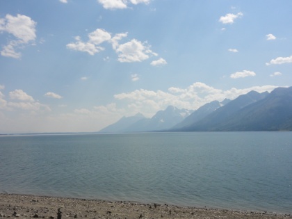 Driving around the West Thumb area of Yellowstone Lake.