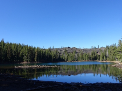 North Matthieu Lake. Clearly low water level in this severe drought year, but beautiful nonetheless. A popular stop for 1-night backpackers starting from Lava Camp.