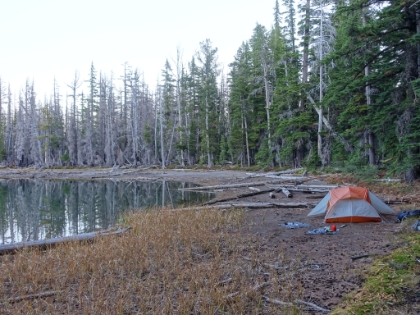 Home for the night and a successful end to Day 1. You can tell from the shoreline that our tentsite would be underwater in a wet year.