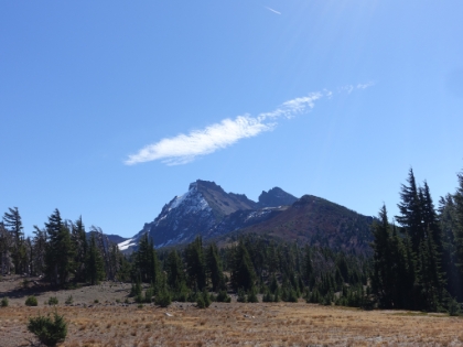 Our last view of Broken Top as we past to the West. It's clear how much heavier the glaciers are on the north face.