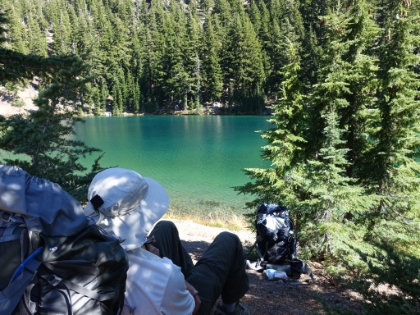 Snack break at the lake. Dr. Rock didn't seem too eager to get started again. I was definitely starting to get a little worried.