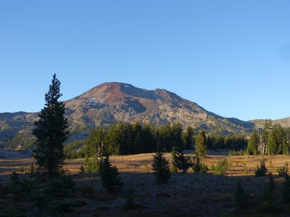 Evening light on South Sister as seen from near my tent. I hope Dr. Rock made it back to civilization OK!