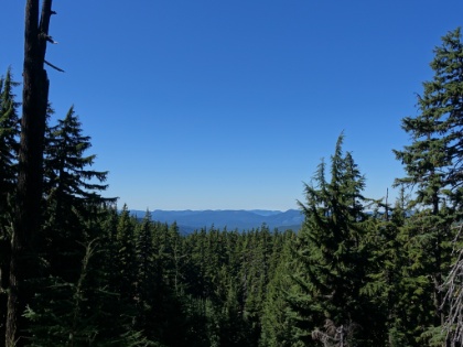 First views of the valley to the West towards the Willamette National Forest.