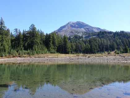 Reese Lake in front of South Sister. Another incredibly clear lake.