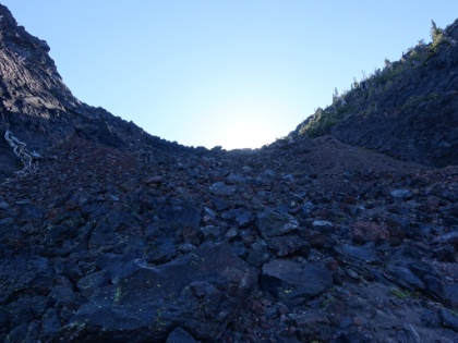 Almost up to Opie Dilldock Pass. Definitely the first time I've climbed lava rock switchbacks.
