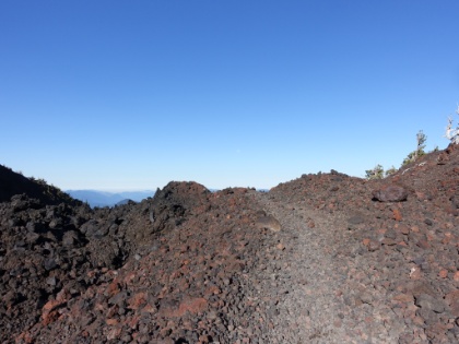 The trail here is loose, handball-sized lava rocks. Tough on the ankles. Dr. Rock probably wouldn't have liked this section.