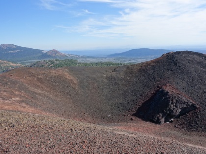 But I made it to the top. Here looking into the crater. I still have enough time to walk completely around the rim.