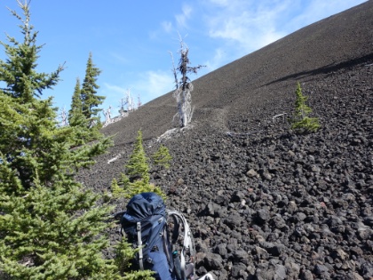 I'm ahead of schedule for the day, so I ditch my pack, and start up the "trail". I figure I can spare about an hour for a side trip to the top and back.