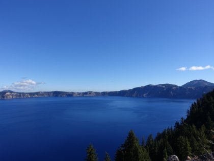 The view from near Rim Village. We drove around the perimeter of the lake for a while but couldn't get to the East side because the road was closed for a bike event. So, we decided to hike out to Garfield Peak.