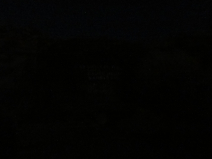 The "Long Valley 8 miles, 10 hours" rock sign illuminated only by the moon and the lights of Palm Springs. It is actually much lighter than the camera is able to capture. We hiked for well over an hour in the dark with no headlamps. The full moon, together with the tennis courts, baseball stadium, and the rest of Palm Springs, provided just enough light to hike by as long as you kept your eyes focused on the ground. If you looked out at the city at all, you would be blinded for several seconds until your eyes re-adjusted.