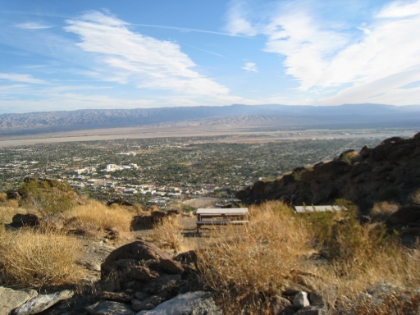 A rest area where the Museum trail joins with a trail coming from the other trailhead at Ramon Road.
