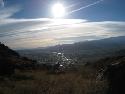 A look back down at Palm Springs, getting smaller and smaller as I ascend.