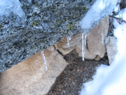 It must be cold, there are icicles everywhere.