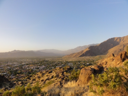 Leaving the desert floor from the Art Museum. All of the following pictures are geo-tagged, so you can click the "Map" button to see exactly where the picture was taken on the topo map. You won't see any indications of a trail though, since Cactus to Clouds isn't an official trail!