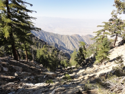 This was a challenging section in the snow, but there's no snow here today.