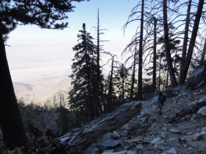 The last couple miles to Long Valley are brutal and our pace starts to slow. We're now at around 7800'.