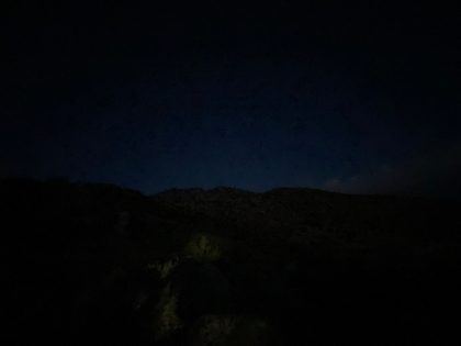 The little blue dot is the top of the tram still a few thousand feet above.