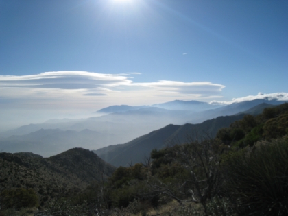 Nice hazy mountain shot. You can see the first signs of the incoming storm approaching from the right-hand side of the picture. There was a chance of snow for the following day, or late today, but it looks like it's coming in early. That could be a problem.