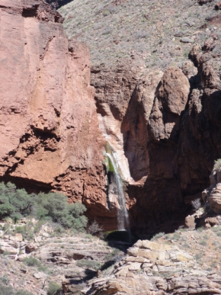 A zoomed-in look at Ribbon Falls. I've been told it's an awesome detour to take. You can actually walk behind the waterfall. Maybe next time.